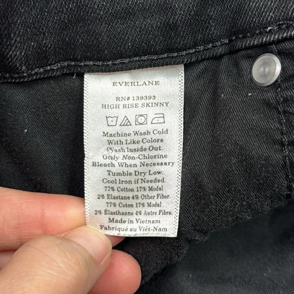 Everlane High Rise Skinny Black Jeans Size 31 Regular